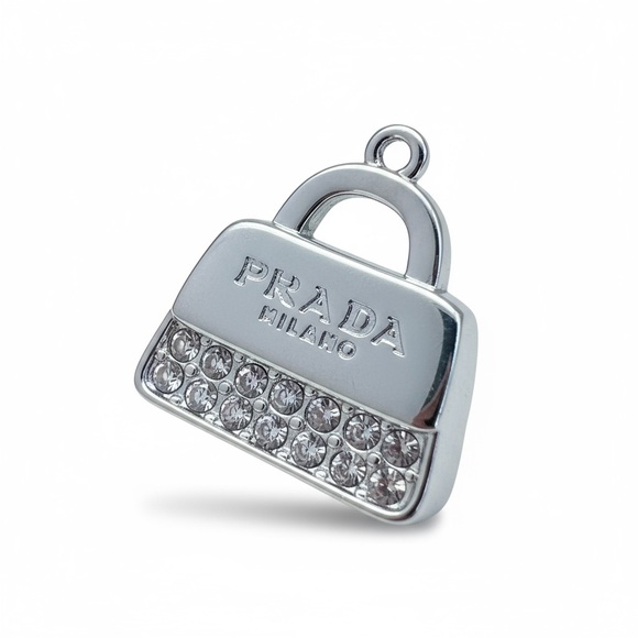 PRADA AUTHENTIC Silver Pendant Charm NEW - Picture 9 of 14